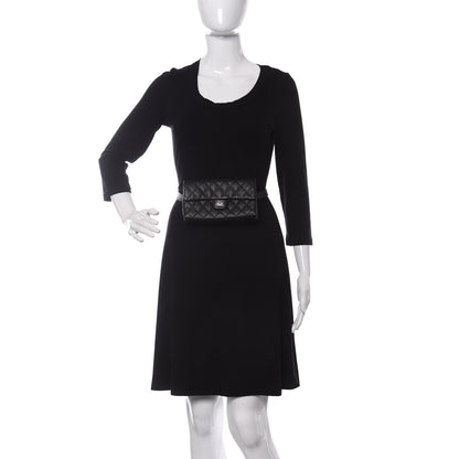 Chanel Grained Calfskin Quilted 2.55 Reissue Flap Belt Bag Clutch Black 2 of 9
