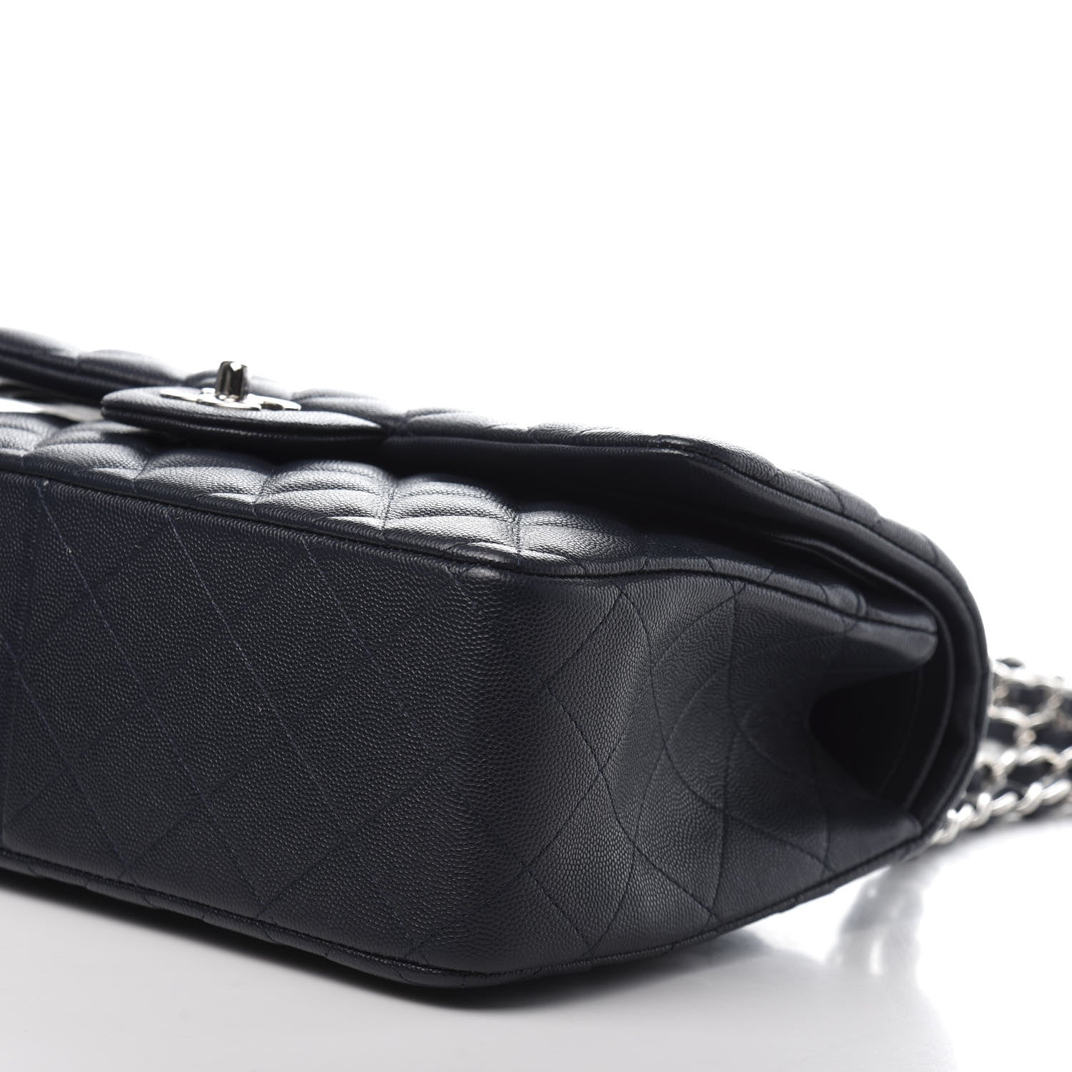 Chanel Caviar Quilted Jumbo Double Flap Navy Blue 7 of 10