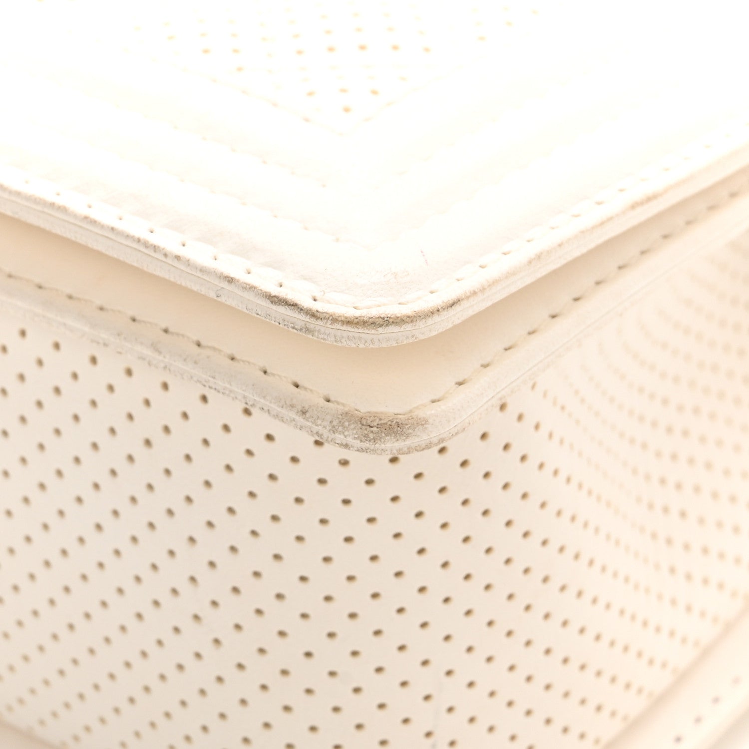 Chanel Lambskin Perforated Medium Boy Flap White 13 of 20