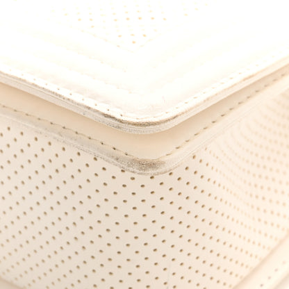 Chanel Lambskin Perforated Medium Boy Flap White 13 of 20