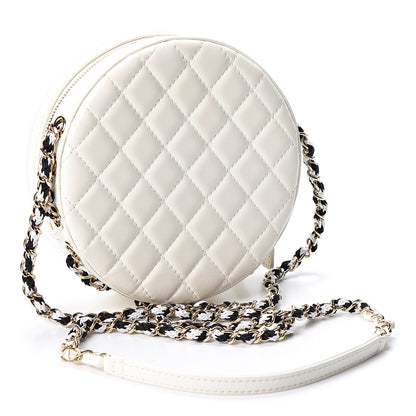 Chanel Lambskin Coco Lifesaver Round Bag Black White 2 of 10