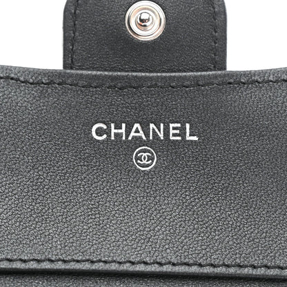 Chanel Lambskin Quilted Compact Flap Wallet So Black 7 of 9
