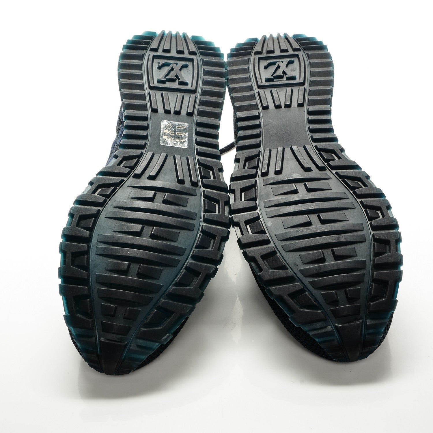 Louis Vuitton Calfskin Damier Run Away Sneakers 12 Pacific Blue 5 of 7