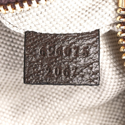 Gucci Monogram Jumbo GG Textured Dollar Calfskin Web Mini Crossbody Bag Camel Ebony New Acero 7 of 12