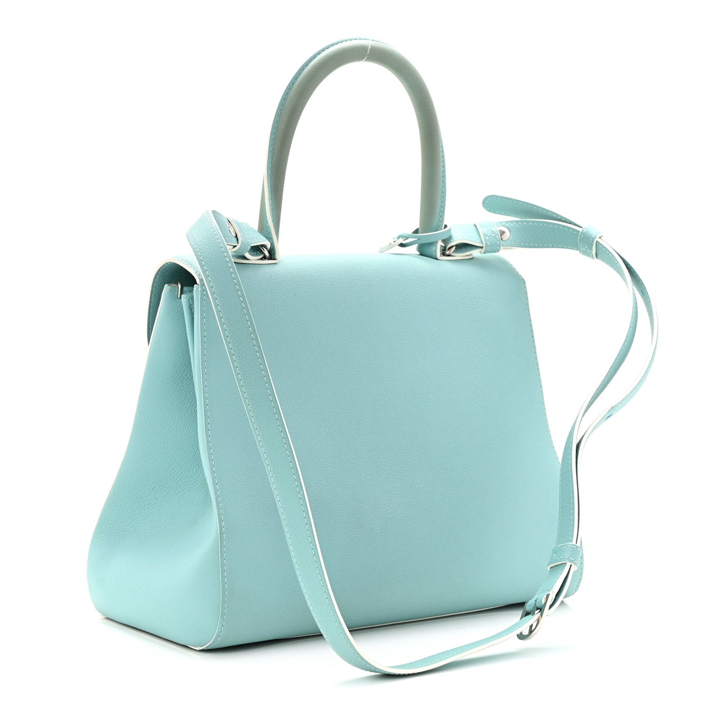 Grained Calfskin MM Brillant Satchel Light Blue