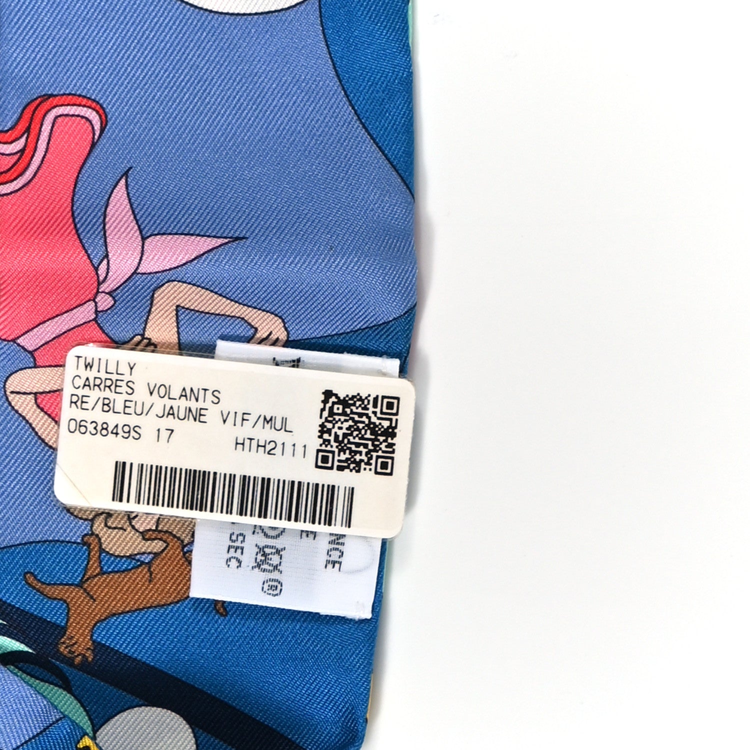 Hermes Silk Carres Volants Twilly Bleu Jaune Vif Multicolor 3 of 4