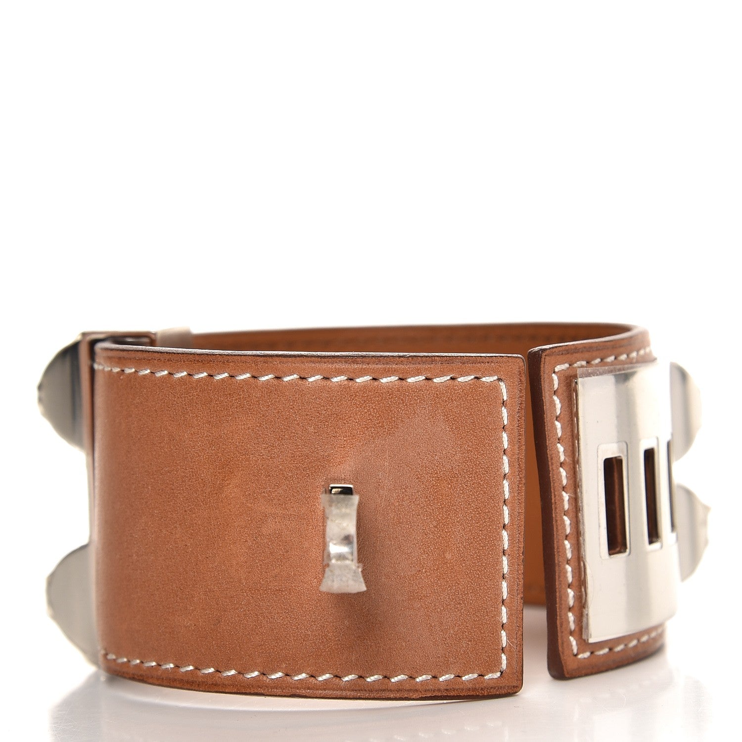 Hermes Barenia Collier de Chien CDC Bracelet S Fauve 3 of 7