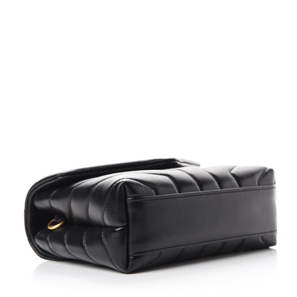 Saint Laurent Calfskin Y Quilted Monogram Toy Loulou Crossbody Bag Black 4 of 12