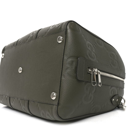 Gucci Piuma Calfskin Jumbo GG Embossed Large Duffle Bag Dark Vintage Olive 9 of 9