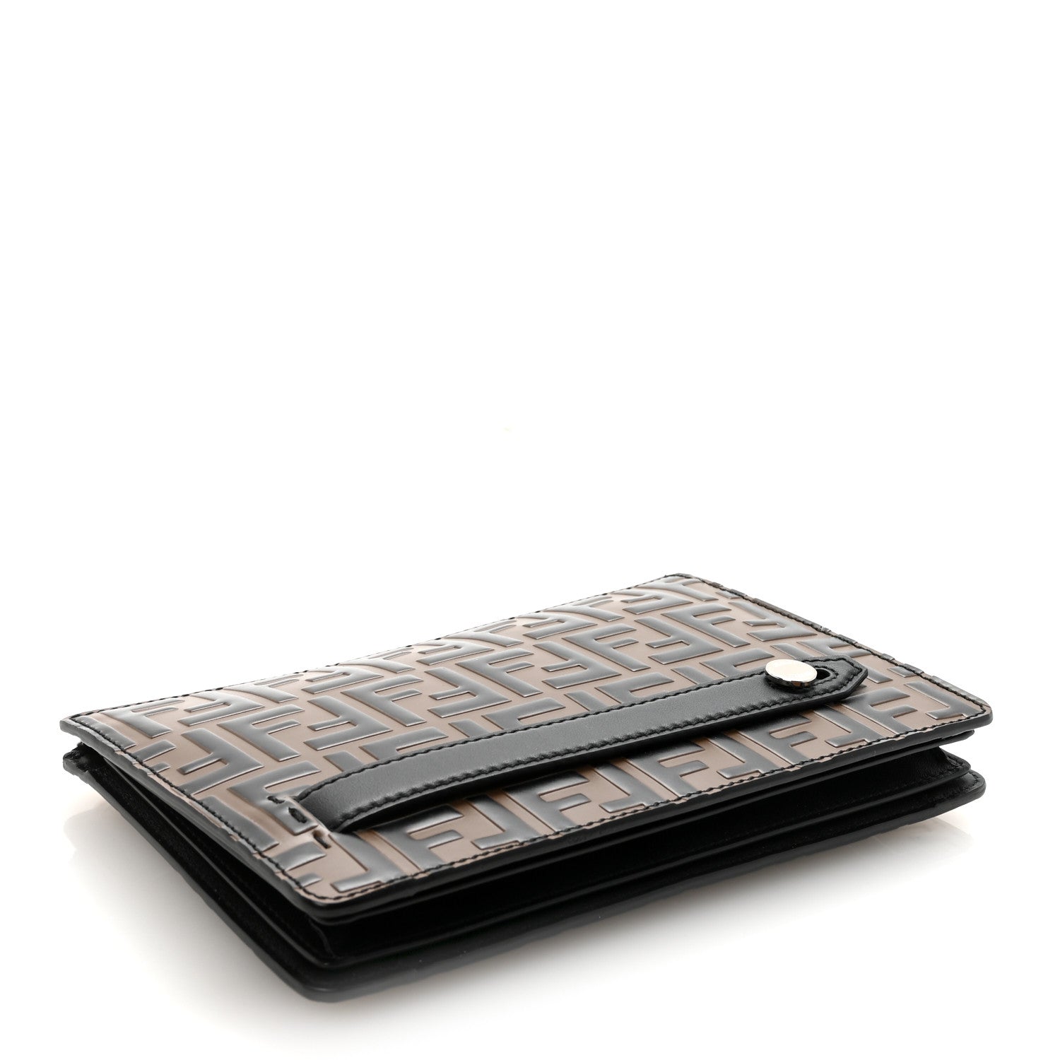 Fendi Vitello Grace FF 1974 Embossed Slim Clutch Maya Black 7 of 16