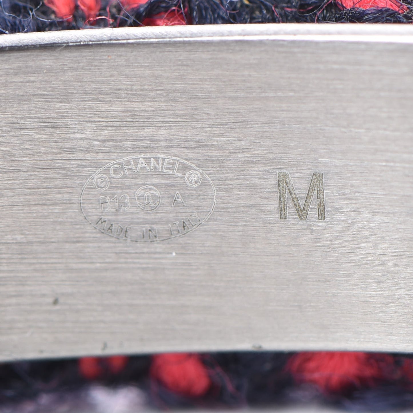 Tweed CC Narrow Bangle M Red Blue