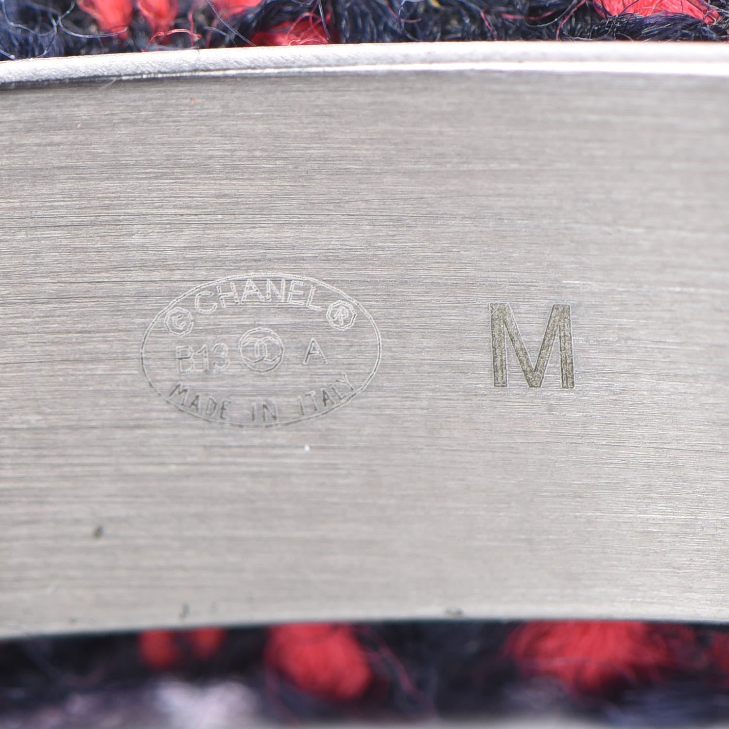 Chanel Tweed CC Narrow Bangle M Red Blue 4 of 4