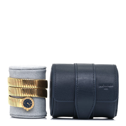 Bulgari 18K Yellow Gold 19mm Serpenti Tubogas Double Spiral Quartz Watch Black 5 of 5