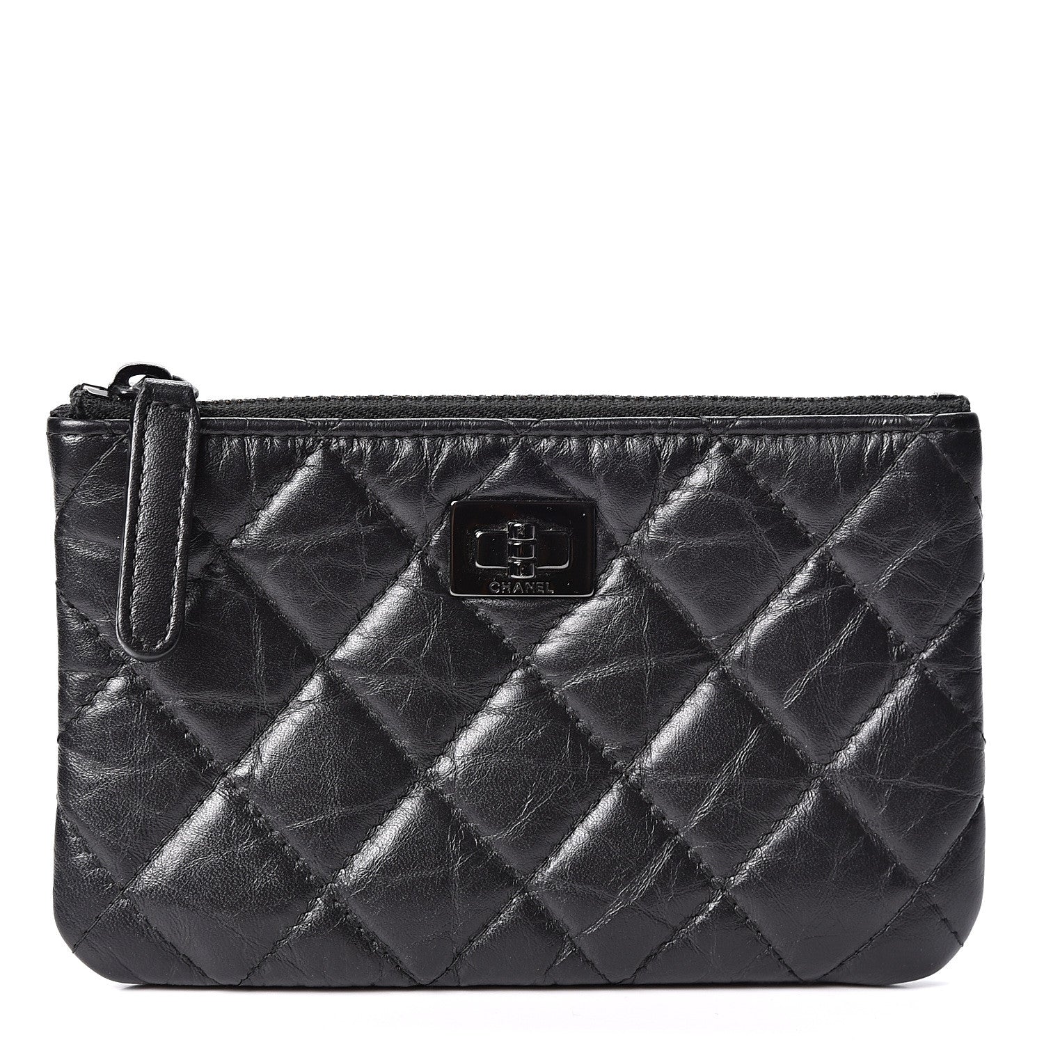Chanel Aged Calfskin Quilted Small Reissue Cosmetic Case So Black 1 of 9