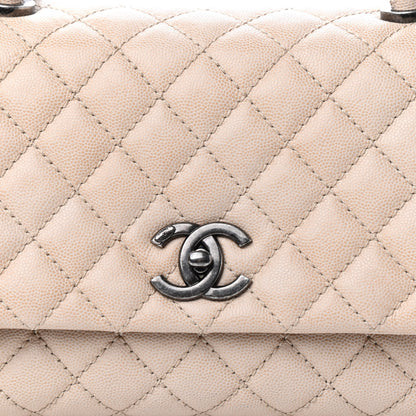 Chanel Caviar Quilted Small Coco Handle Flap Light Beige 10 of 10