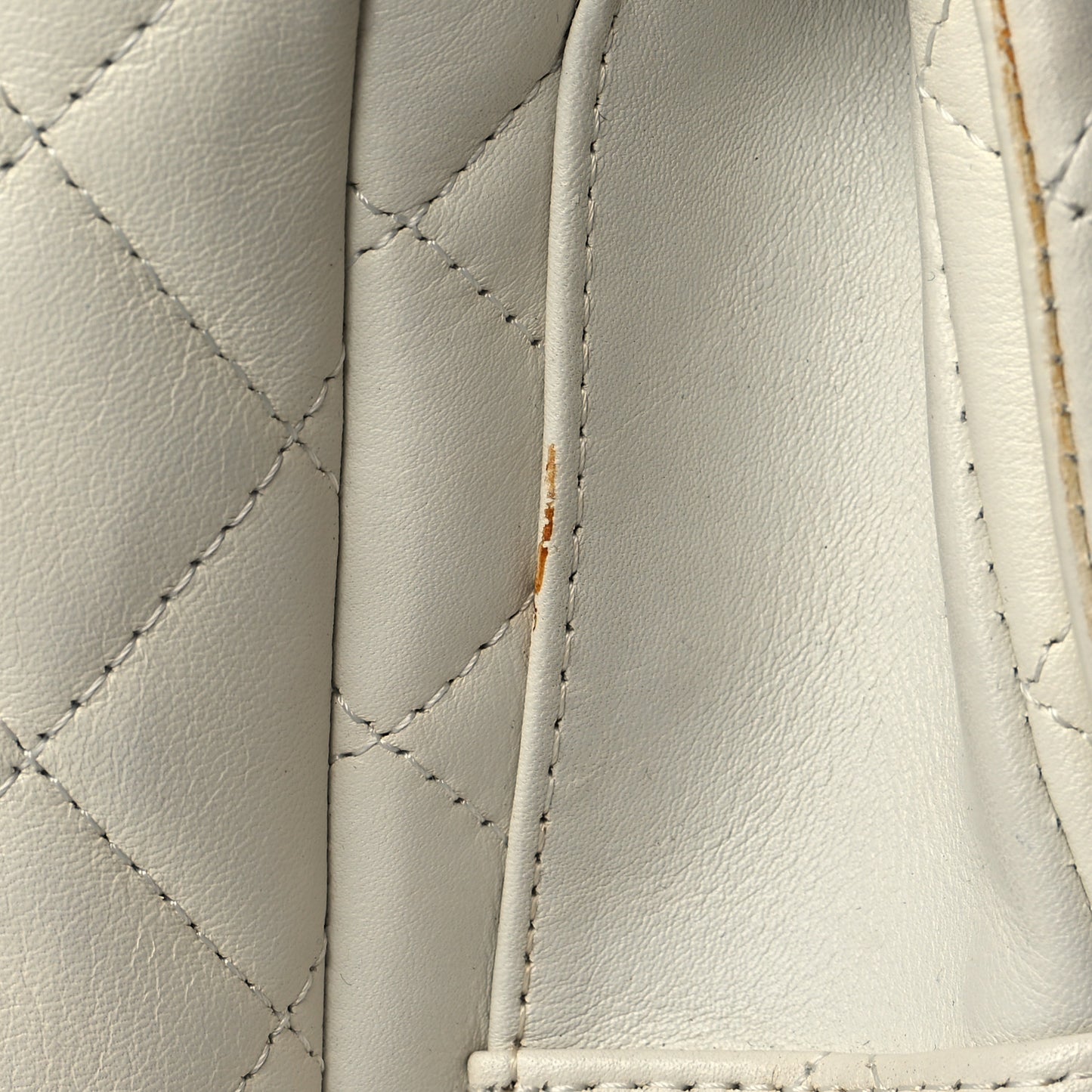 Calfskin Quilted Large Cambon Multipocket Reporter White