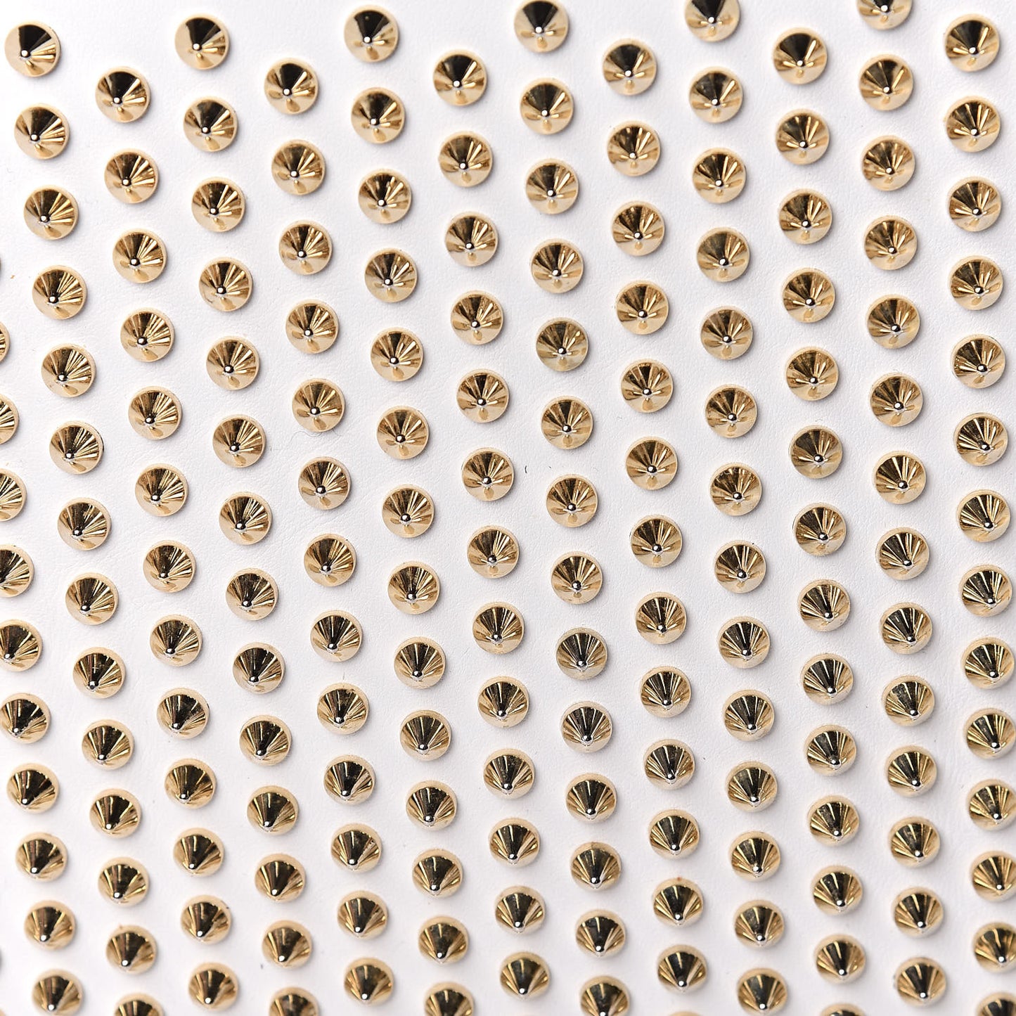 Calfskin Studded Loubiposh Chain Clutch White Gold