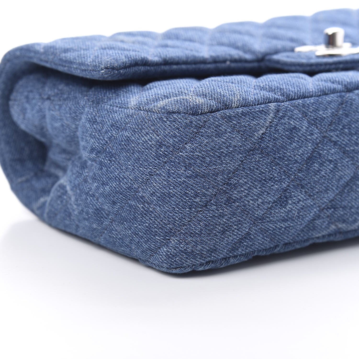 Chanel Denim Quilted CC Print Medium Single Flap Blue 9 of 11