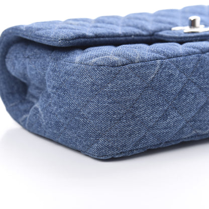 Chanel Denim Quilted CC Print Medium Single Flap Blue 9 of 11