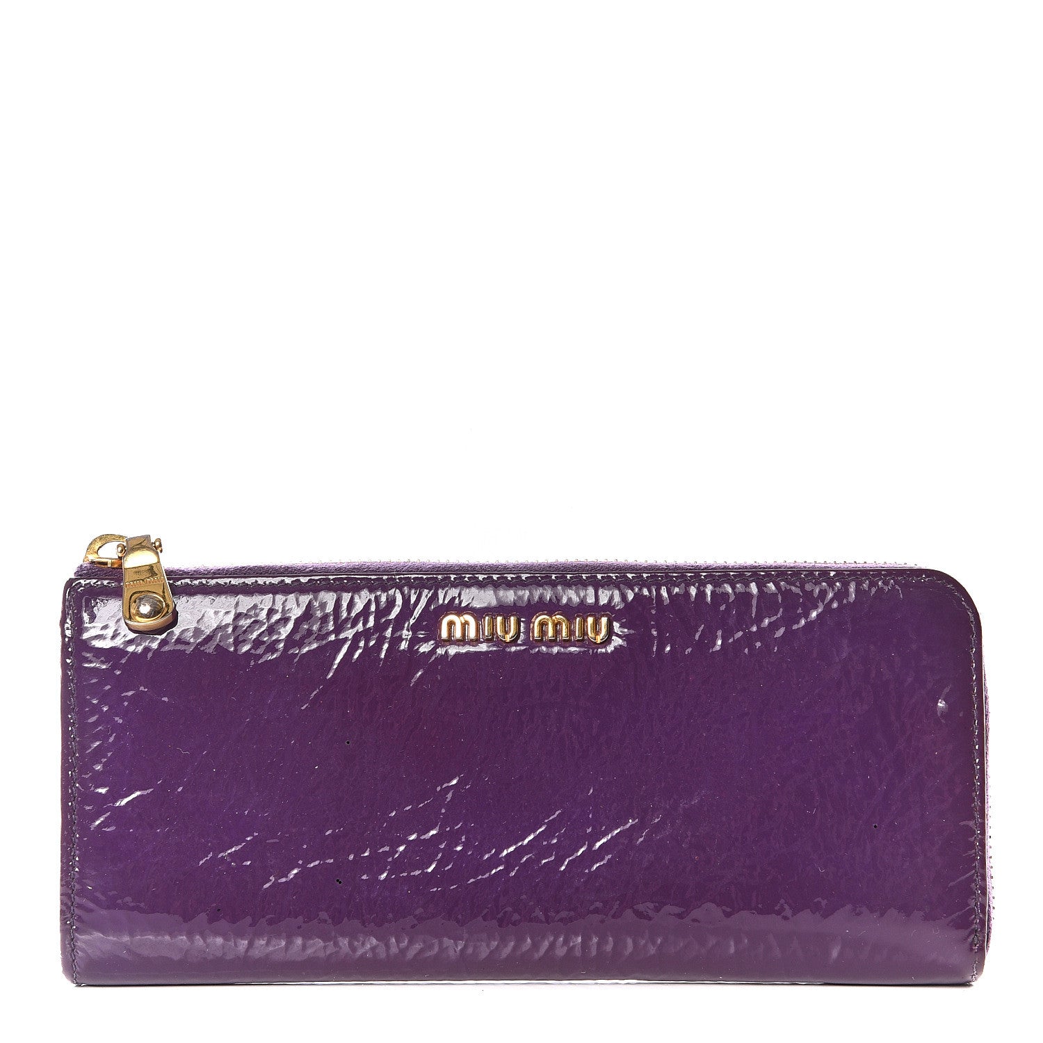 Miu Miu Vernice Naplak Zip Around Wallet Ciclamino 1 of 9