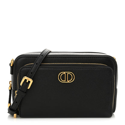 Christian Dior Grained Calfskin Caro Double Pouch Black 1 of 10