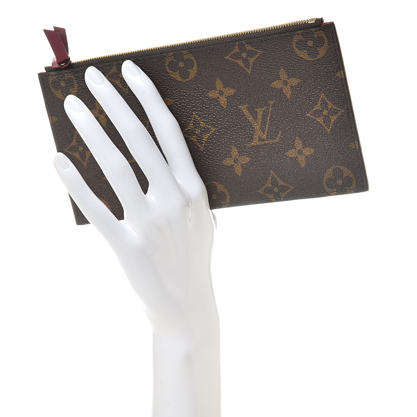 Monogram Felicie Chain Wallet Zippered Insert Fuchsia