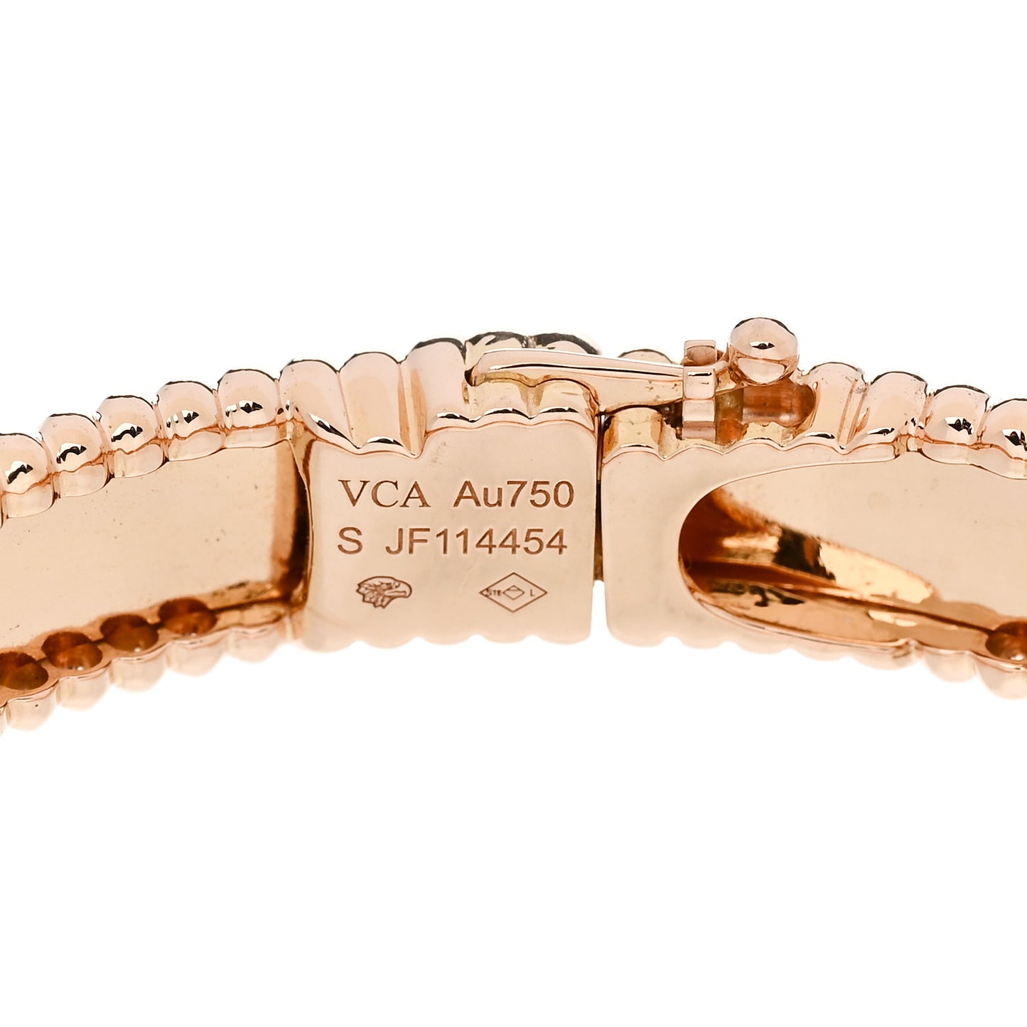 18K Rose Gold Perlee Signature Bangle Bracelet S