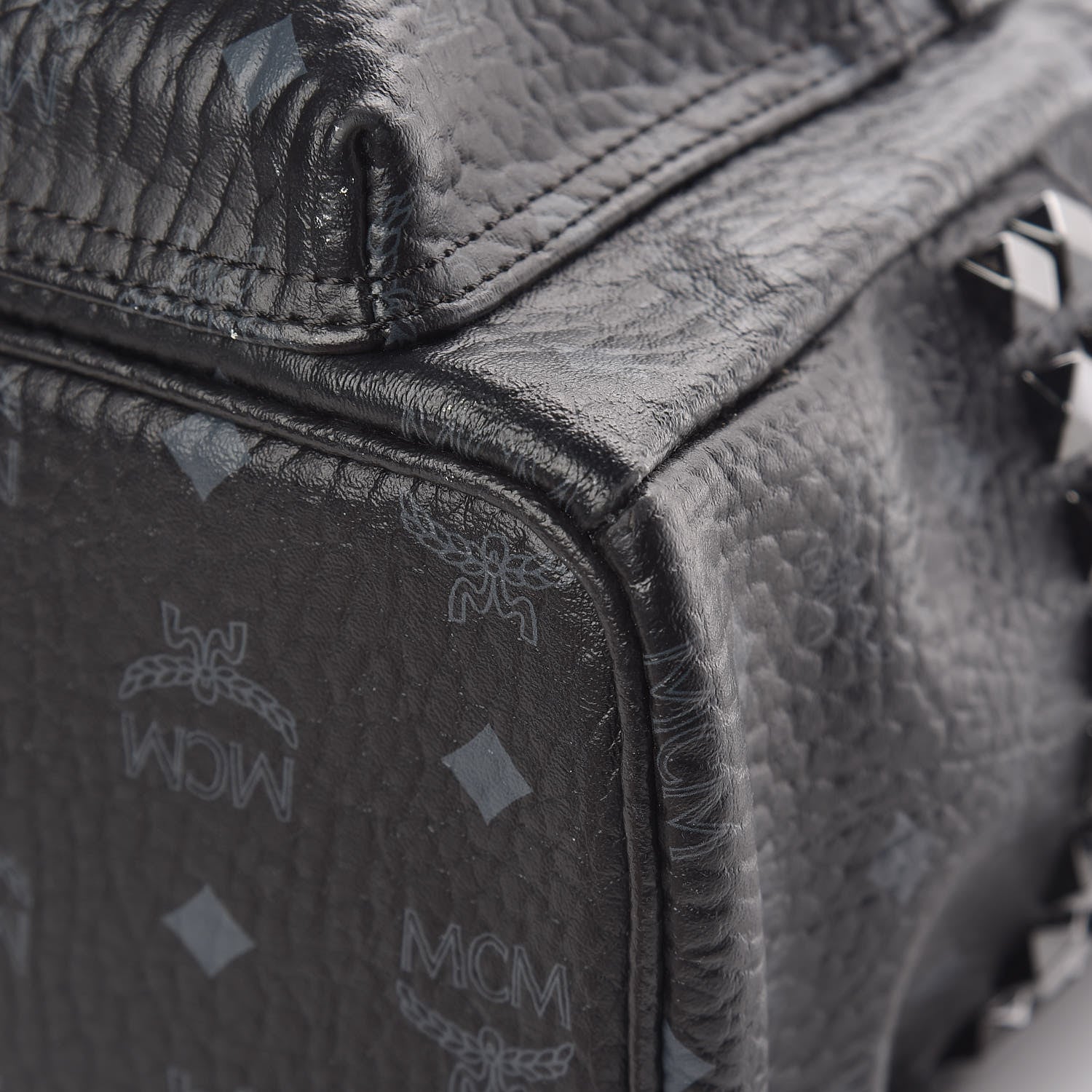 MCM Visetos Small Side Stud Stark Backpack Black 11 of 19