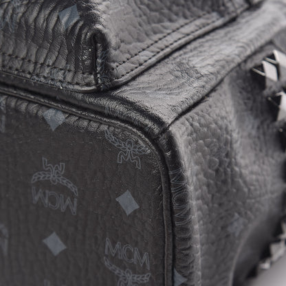 MCM Visetos Small Side Stud Stark Backpack Black 11 of 19