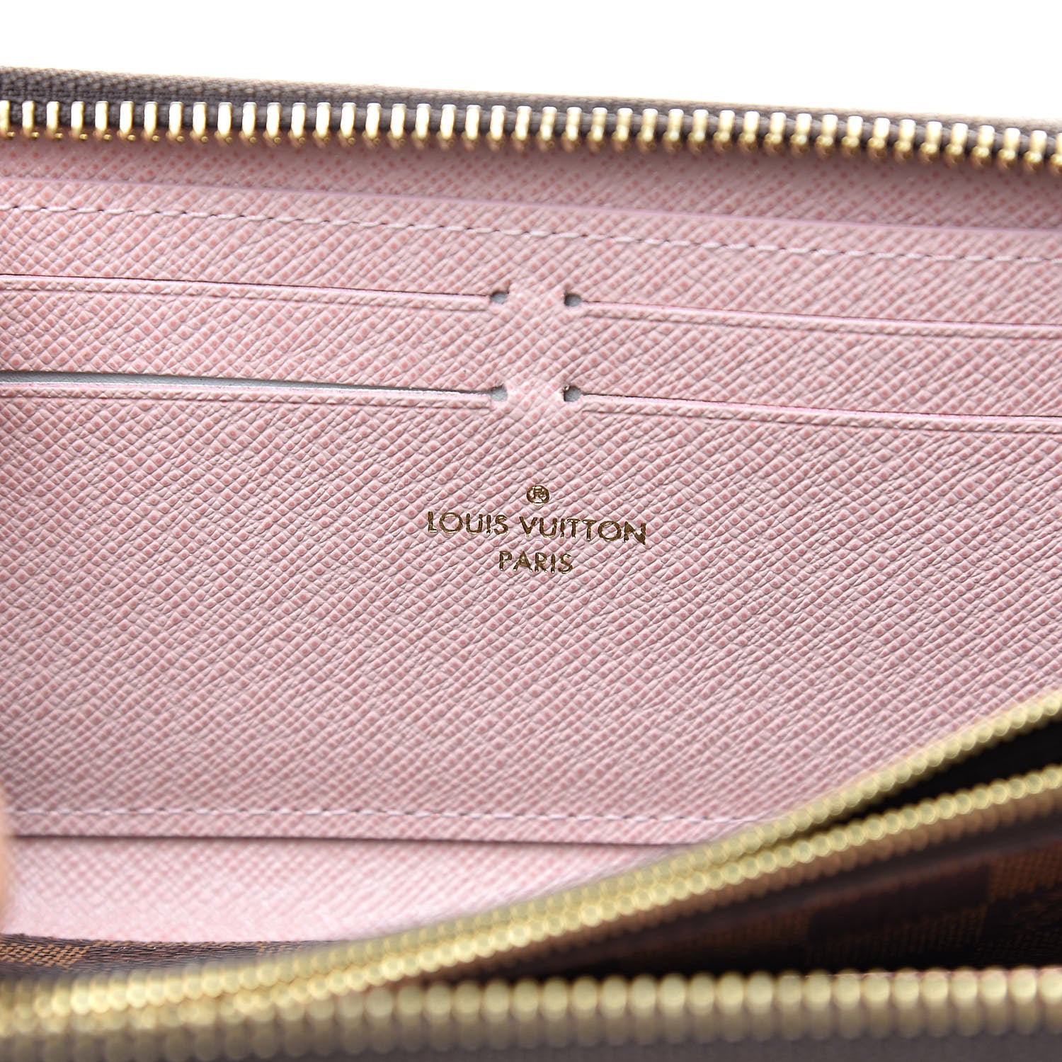 Louis Vuitton Damier Ebene Clemence Wallet Rose Ballerine 6 of 8
