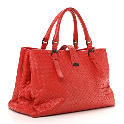 Bottega Veneta Nappa Intrecciato Medium Roma Tote Red 3 of 17