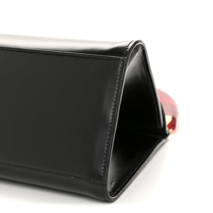 Salvatore Ferragamo Calfskin Prism Top Handle Bag Black 9 of 10