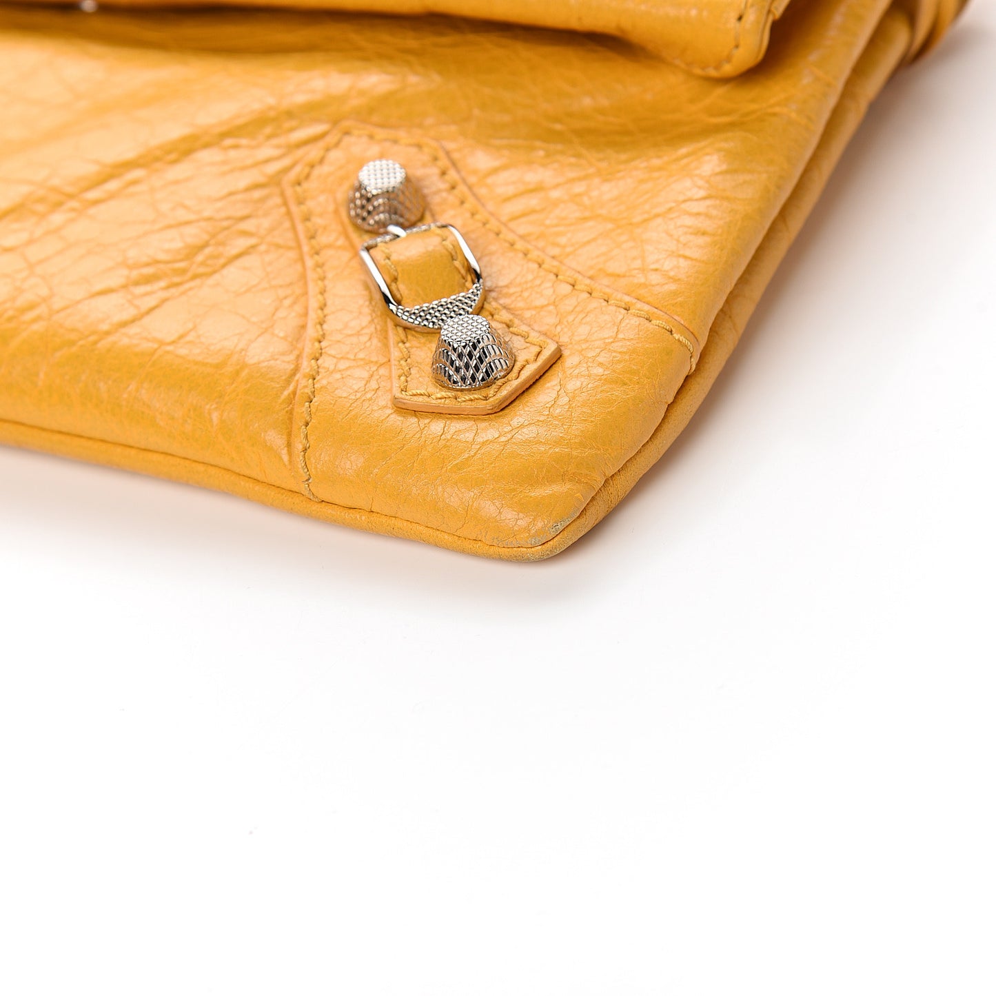 Agneau Giant 12 Silver Hardware Envelope Clutch Mangue