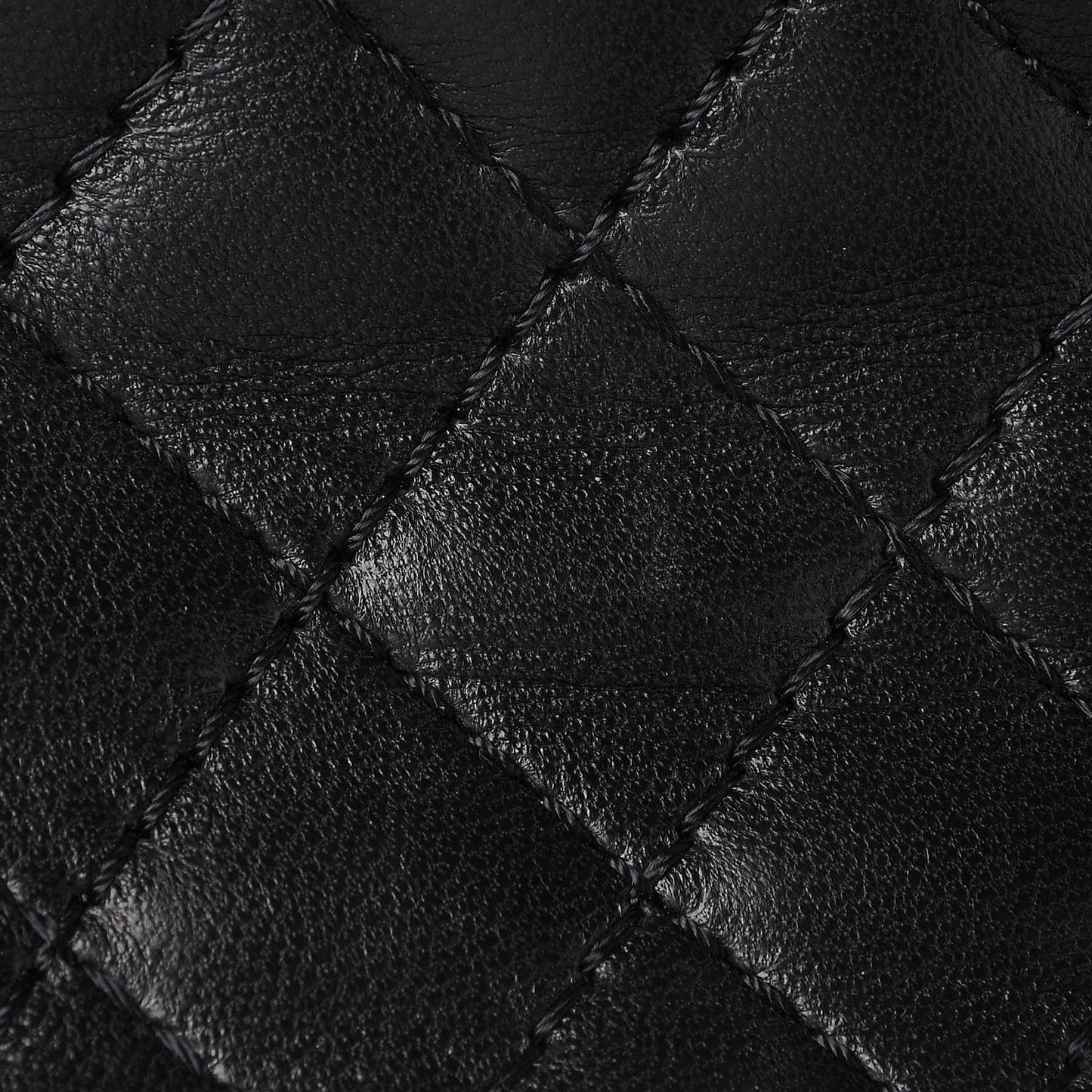 Lambskin Studded Camellia Embroidered Mini Rectangular Flap Black