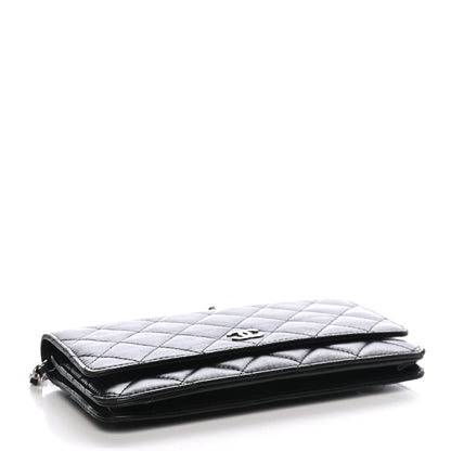 Chanel Lambskin Quilted Wallet On Chain WOC Black 7 of 9