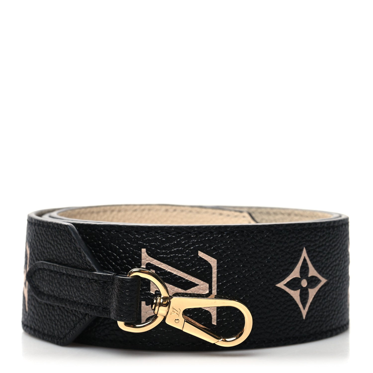 Louis Vuitton Empreinte Monogram Bandouliere Shoulder Strap Black Beige 1 of 5