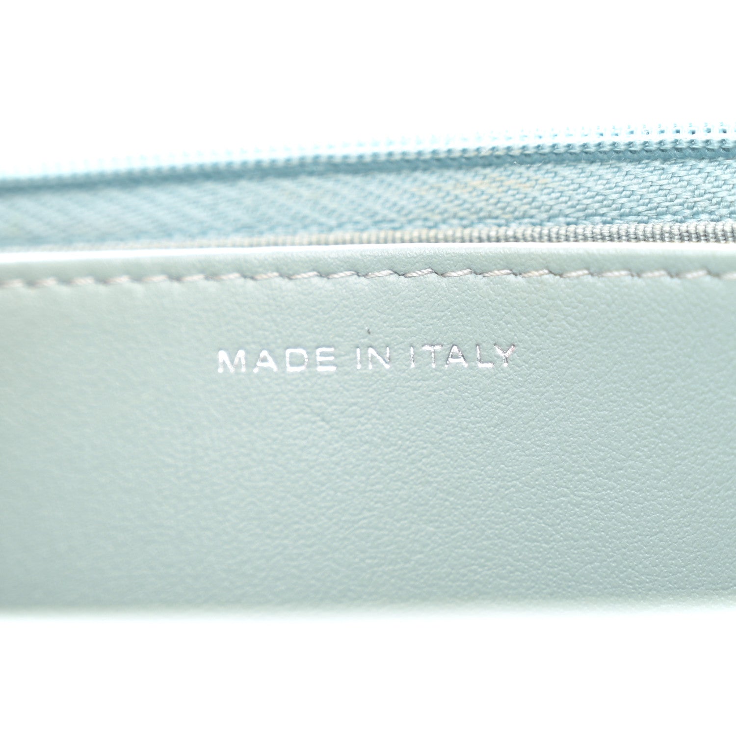 Chanel Caviar Quilted Wallet on Chain WOC Light Blue 7 of 11