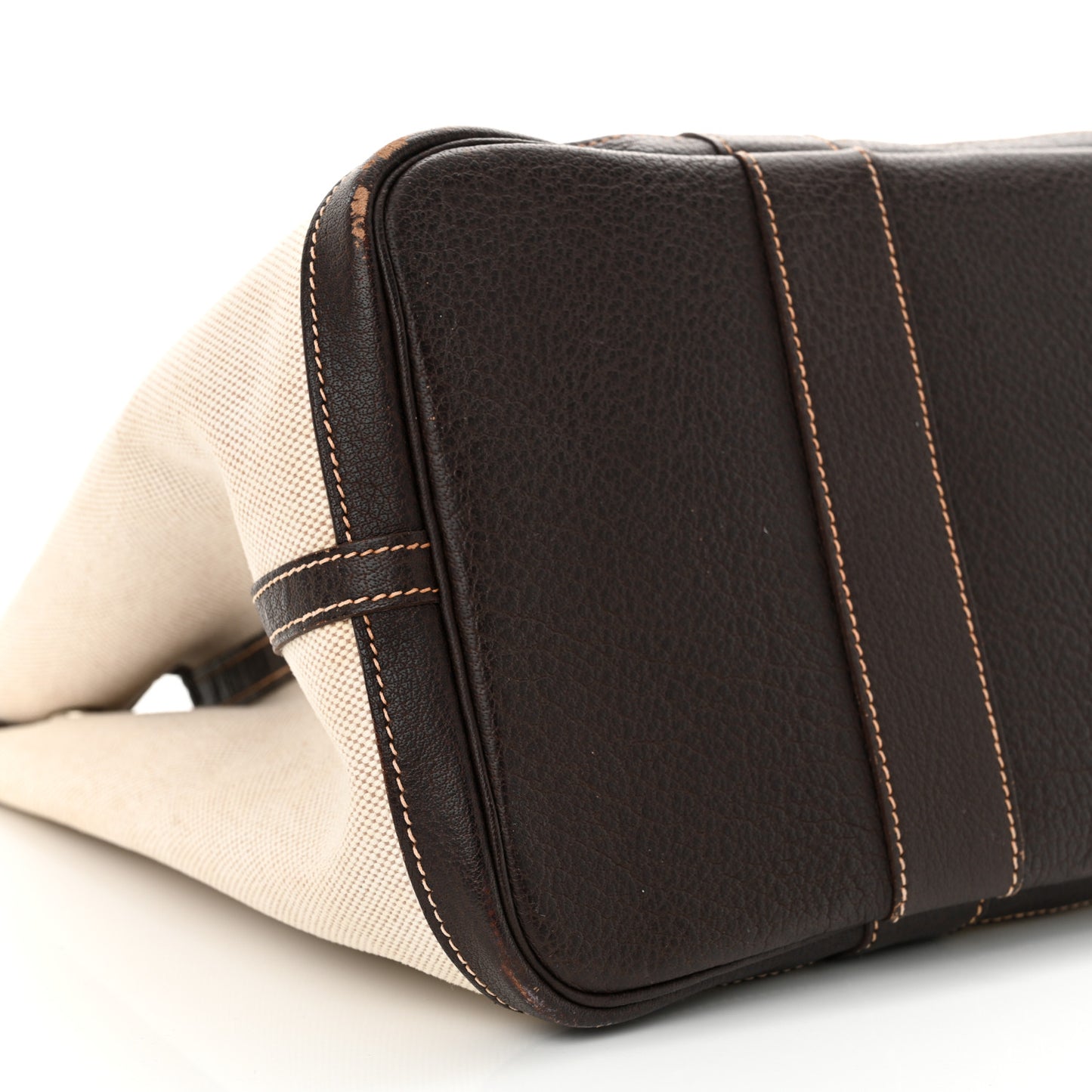 Buffle Skipper Toile Garden Party 36 MM Tote Marron Fonce