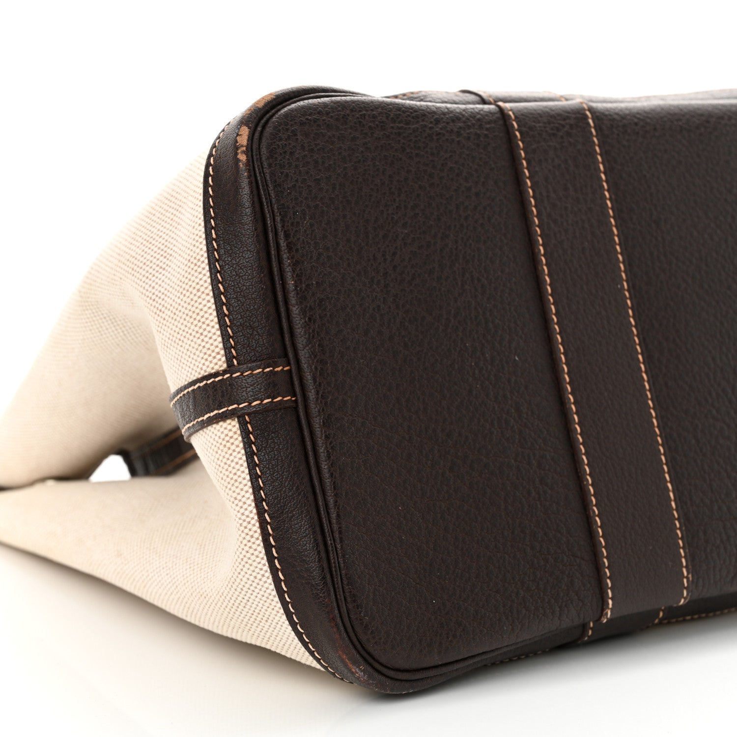 Hermes Buffle Skipper Toile Garden Party 36 MM Tote Marron Fonce 8 of 17