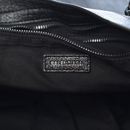 Balenciaga Shiny Grained Goatskin Black Metallic Edge City Black 6 of 9