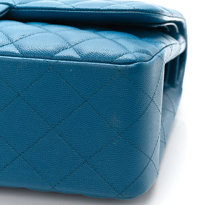 Chanel Caviar Quilted Jumbo Double Flap Blue 10 of 11