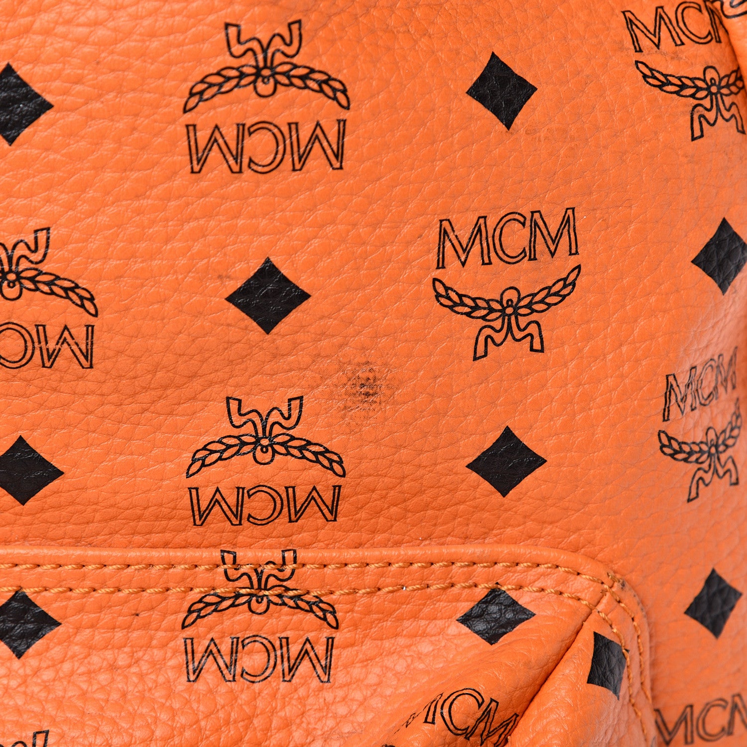 MCM Visetos Side Stud Large Stark Backpack Orange 19 of 21
