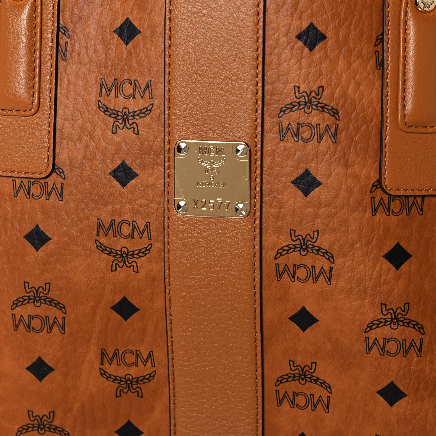 MCM Visetos Medium Liz Reversible Shopper Tote Cognac 11 of 18