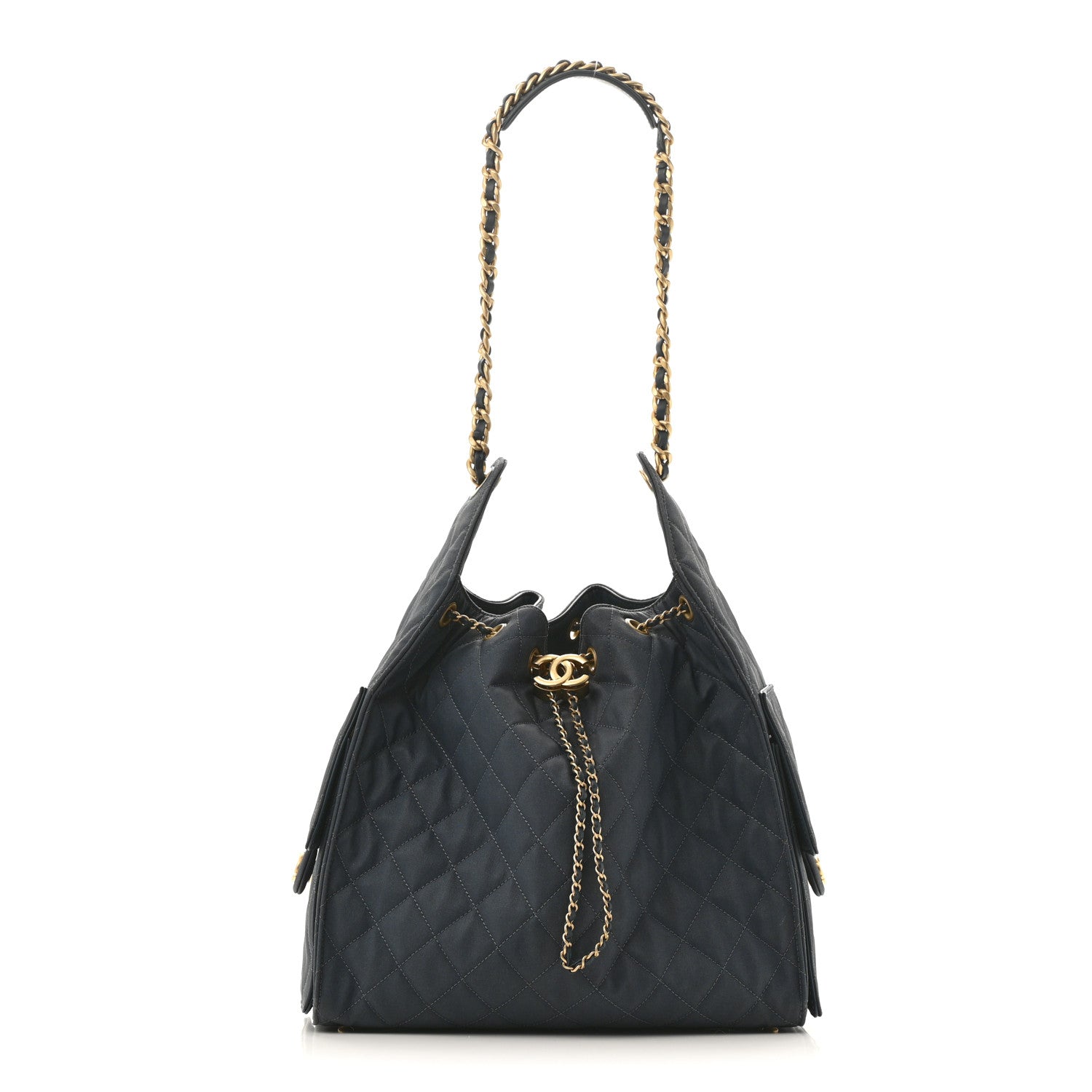 Chanel Canvas Quilted Medium Chanel 25 Handbag Dark Blue 1 of 14