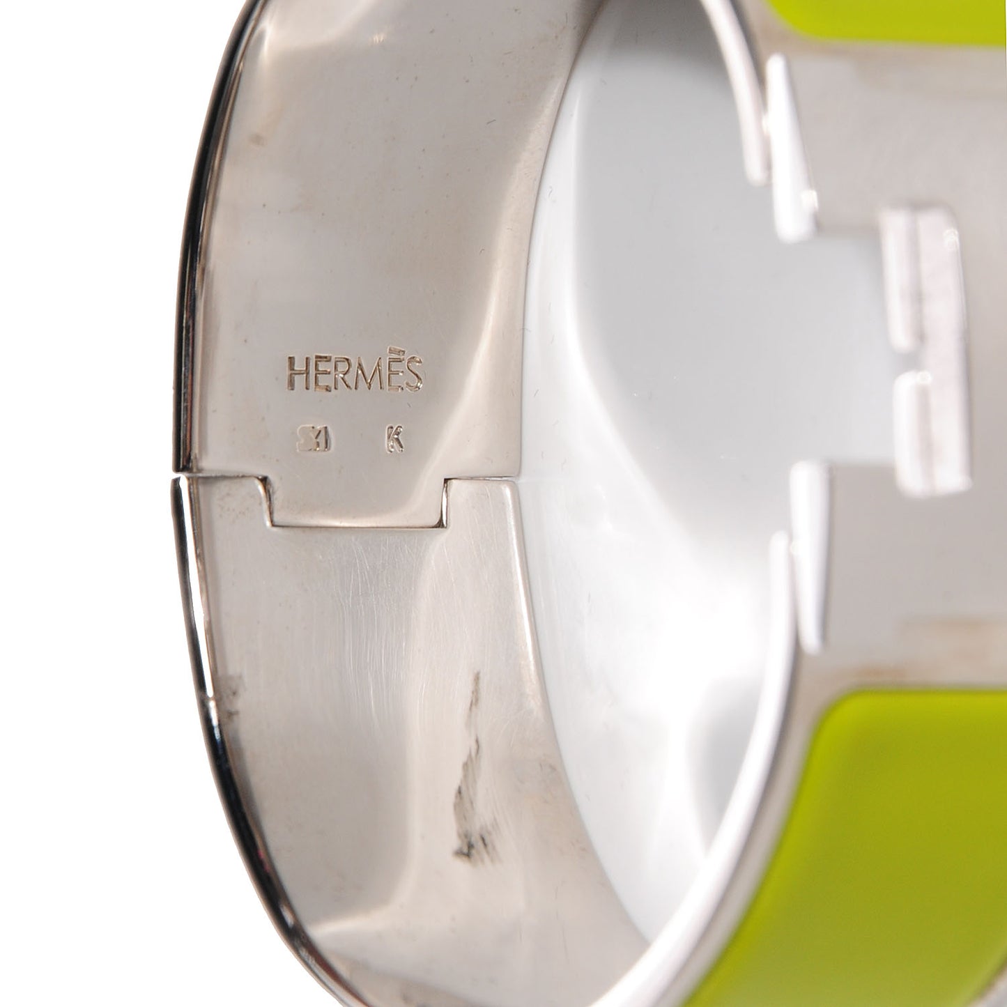 Enamel Wide Clic Clac H Bracelet PM Vert Anis