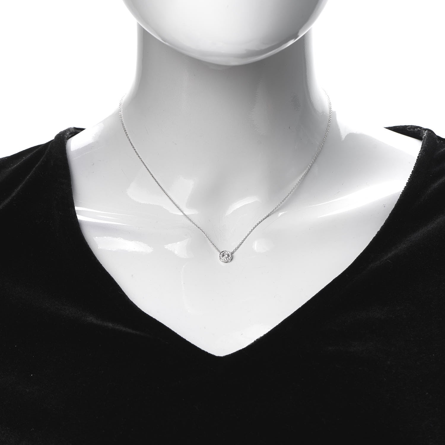 Tiffany Platinum Diamond Circlet Pendant Necklace 2 of 5