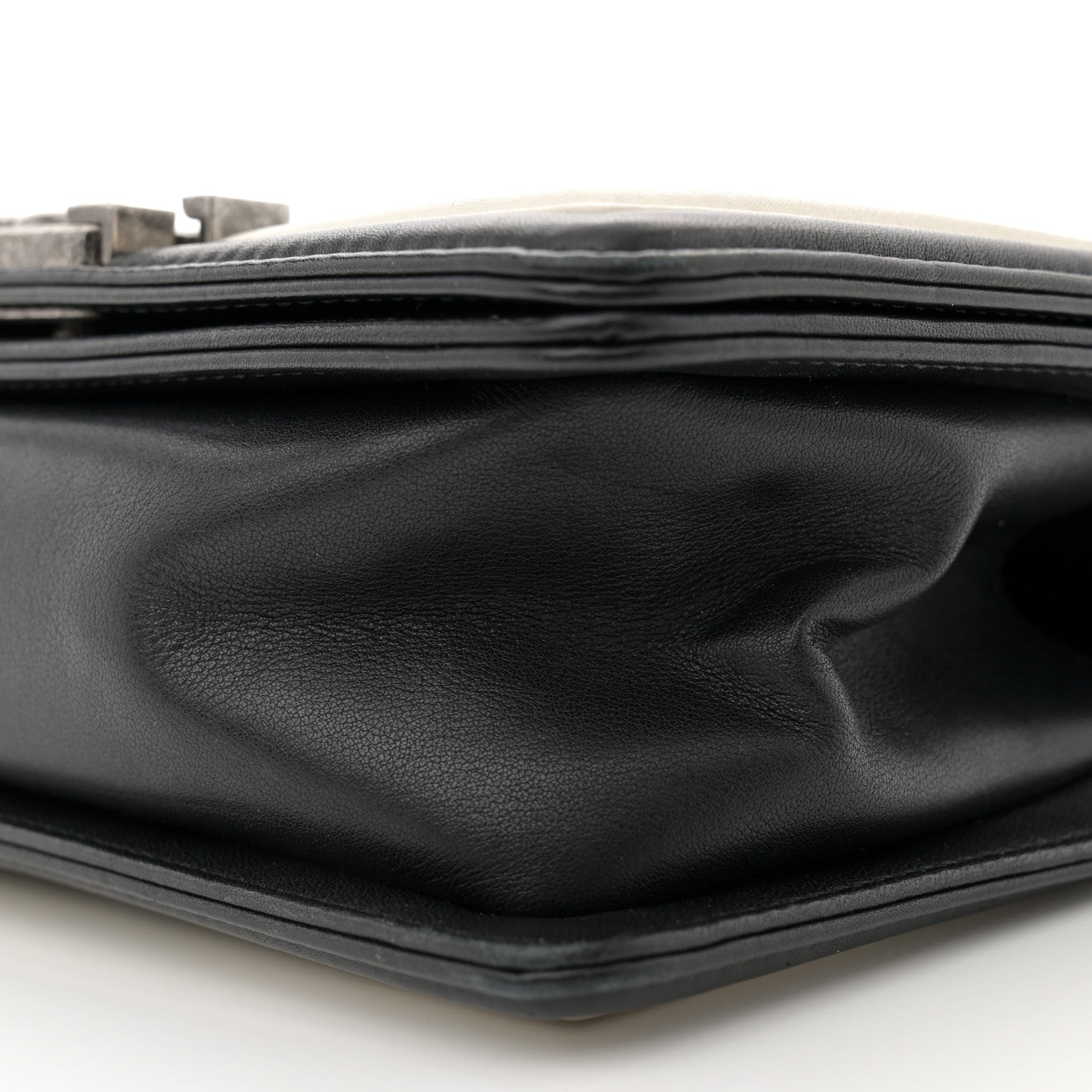 Chanel Calfskin Pleated Small Boy In Rome Flap Black White 10 of 15