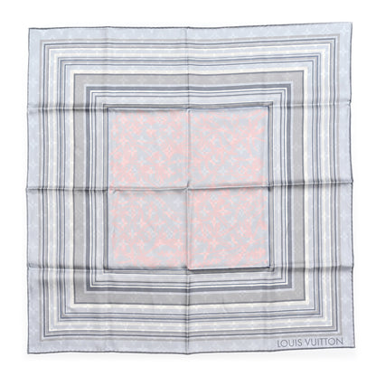 Louis Vuitton Silk LV Monogram Square Scarf Grey 1 of 4