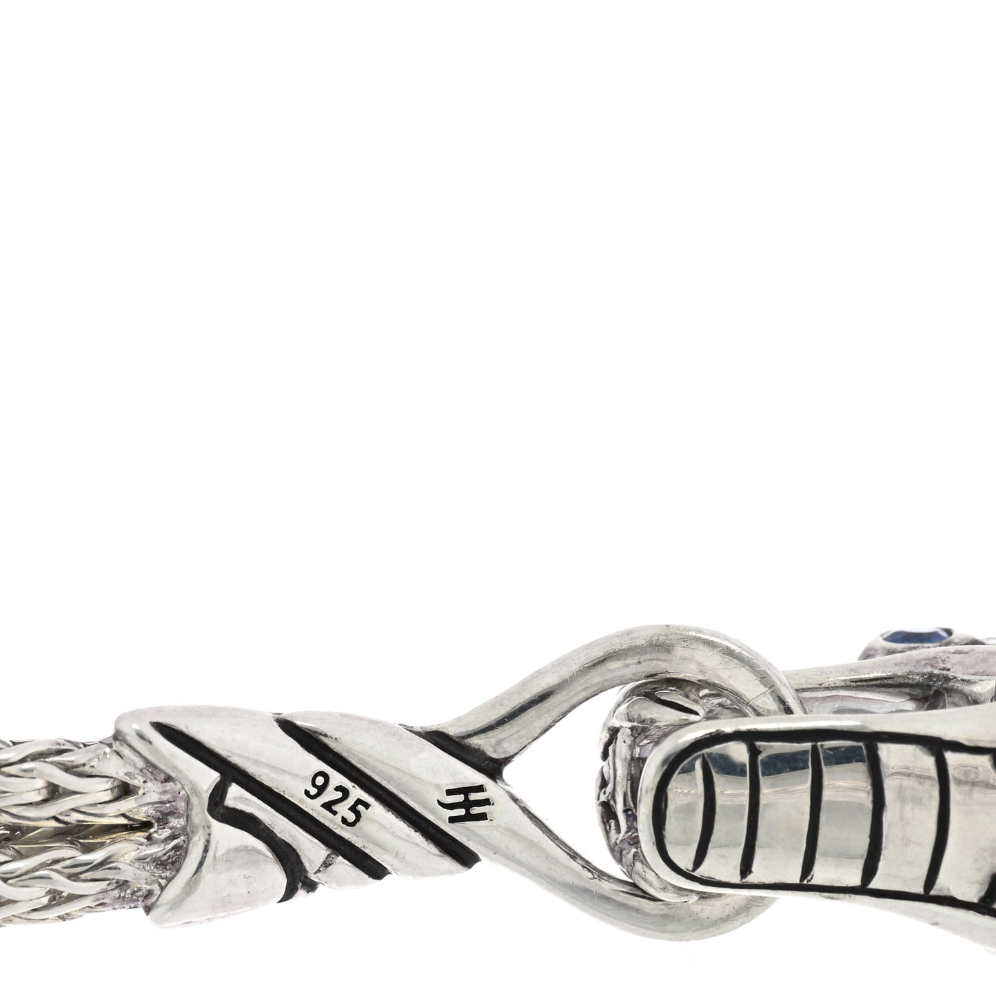 Sterling Silver Blue Sapphire Naga Dragon Multi Strand Bracelet