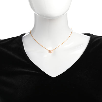 Hermes Lacquered Gold Mini Pop H Pendant Necklace Rose Dragee 2 of 6